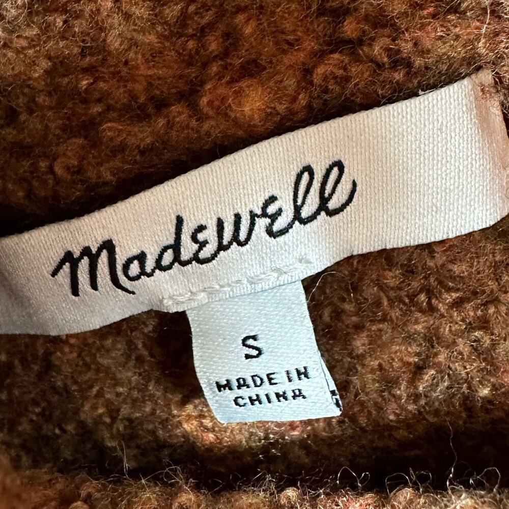 Madewell Mercer Turtleneck Sweater Burnt Orange Wool Ribbed Pullover Size Small - Picture 4 of 5